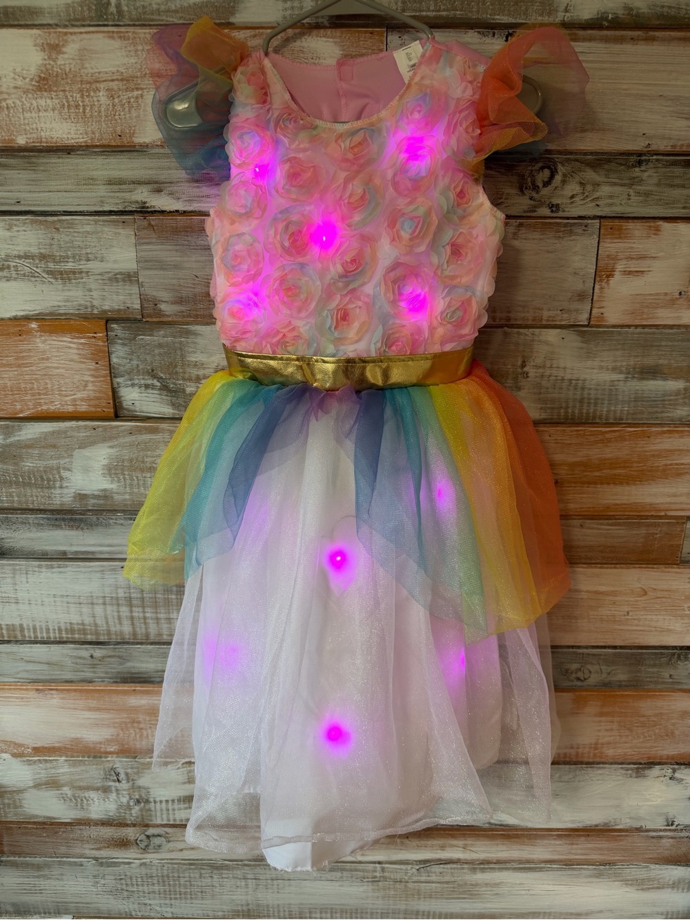 Target Light-Up Pink Floral Rainbow Tulle Costume Dress